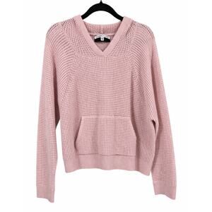 Celebrity Pink Blush Waffle Knit Hoodie Sweater XXL Soft Girl Cozycore Pocket